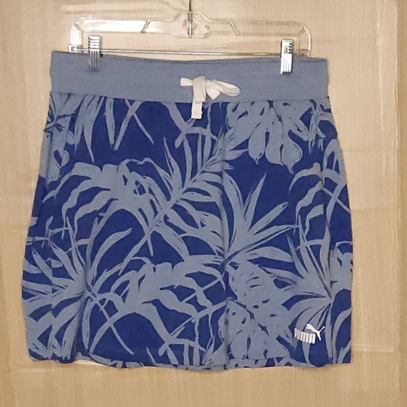 Puma New Blue 2 Tone Tropical Athletic Skirt - Picture 1 of 11